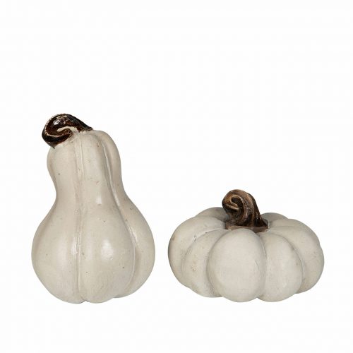 Dekorationspumpa mini vit 5x8 cm – höstdekoration