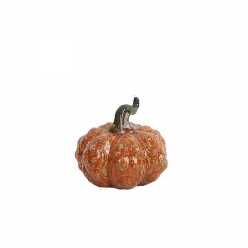 Orange dekorationspumpa i keramik 12x10 cm